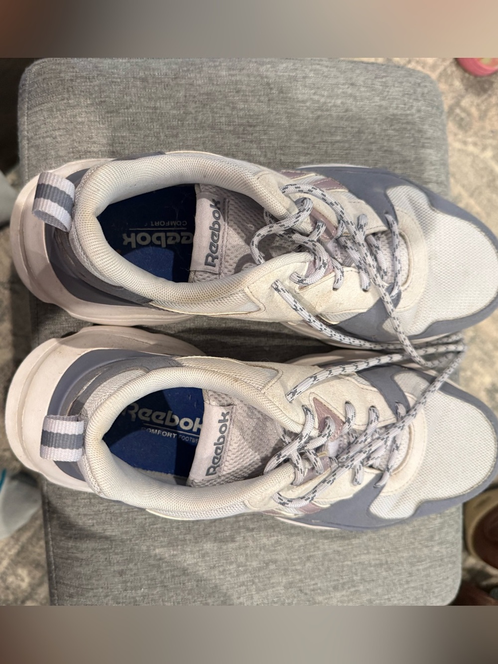 Reebok White & Gray Women's Athletic Sneakers